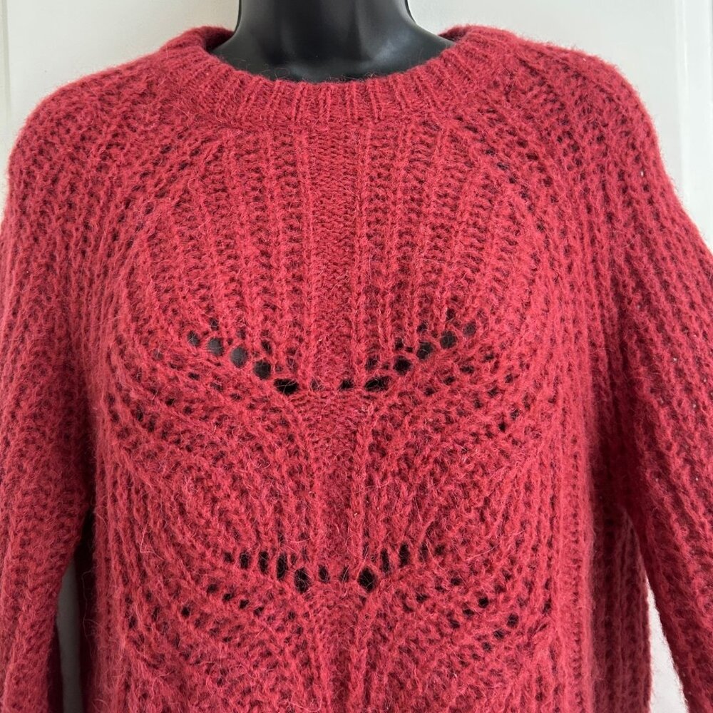 Elsamanda Athropologie Made in Italy Rust Red Sweater Size Small Alpaca Mohair